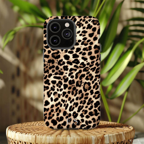Custom Initials Lush Leopard iPhone Case